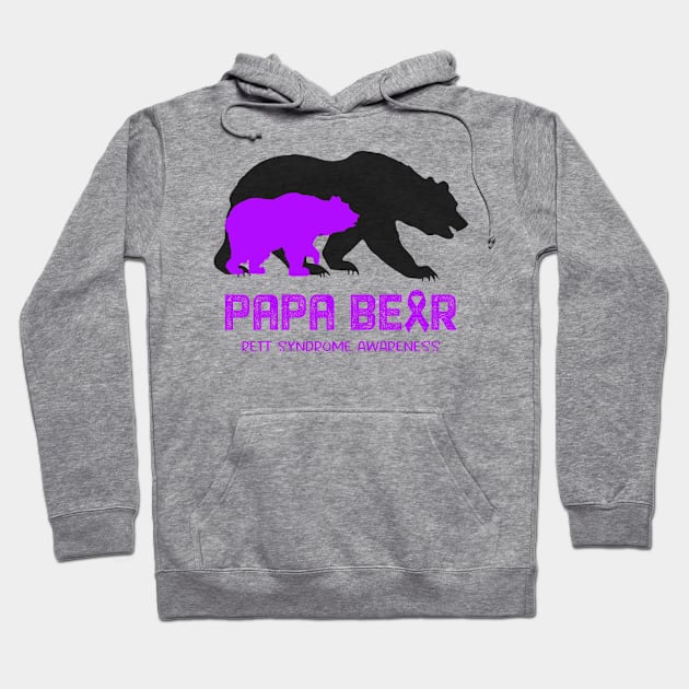 Papa Bear Rett Syndrome Awareness Support Rett Syndrome Warrior Gifts Hoodie by ThePassion99